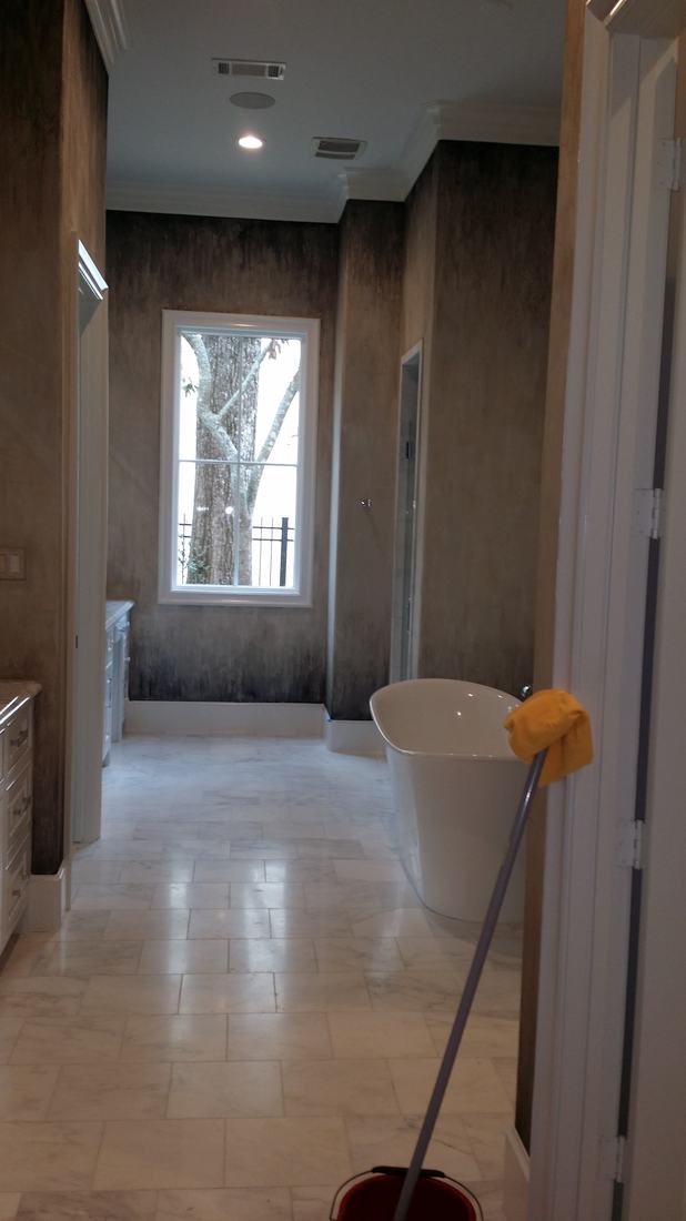 Completed metallic plaster corridor by Off The Wall