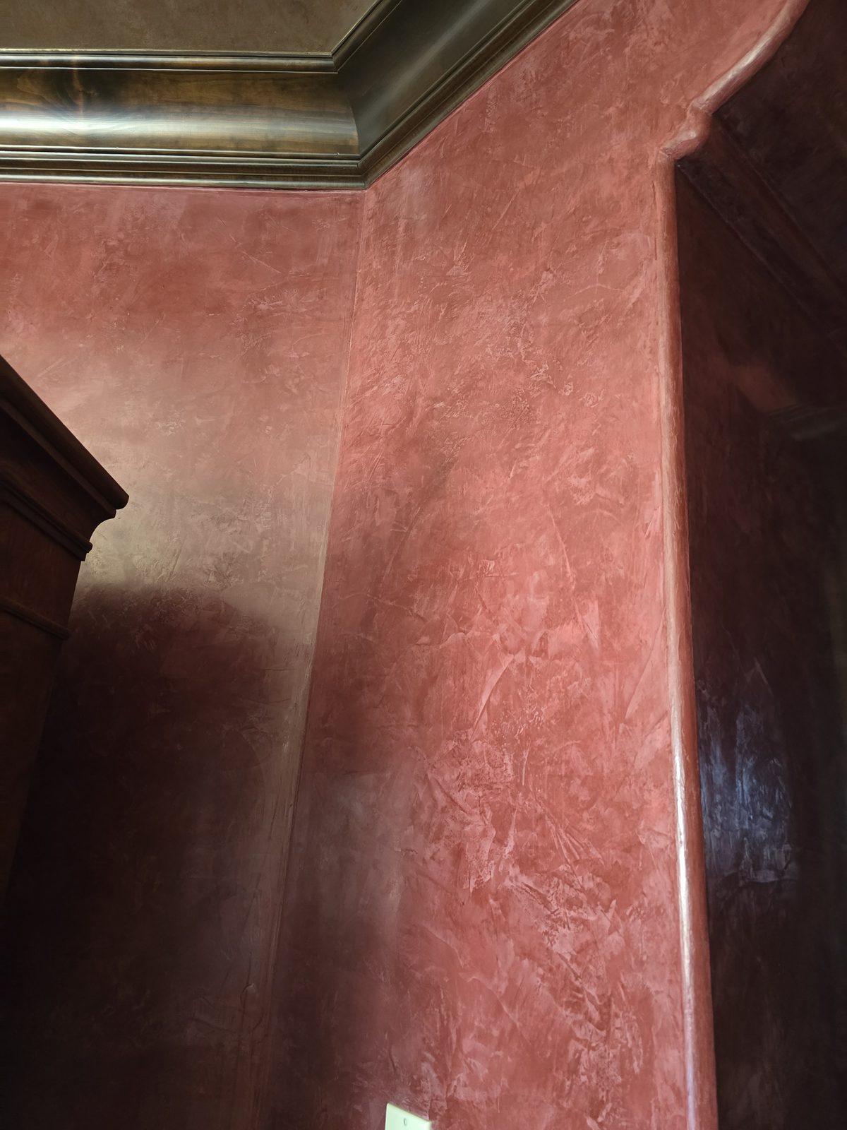 Bold decorative red accent wall by Off The Wall
