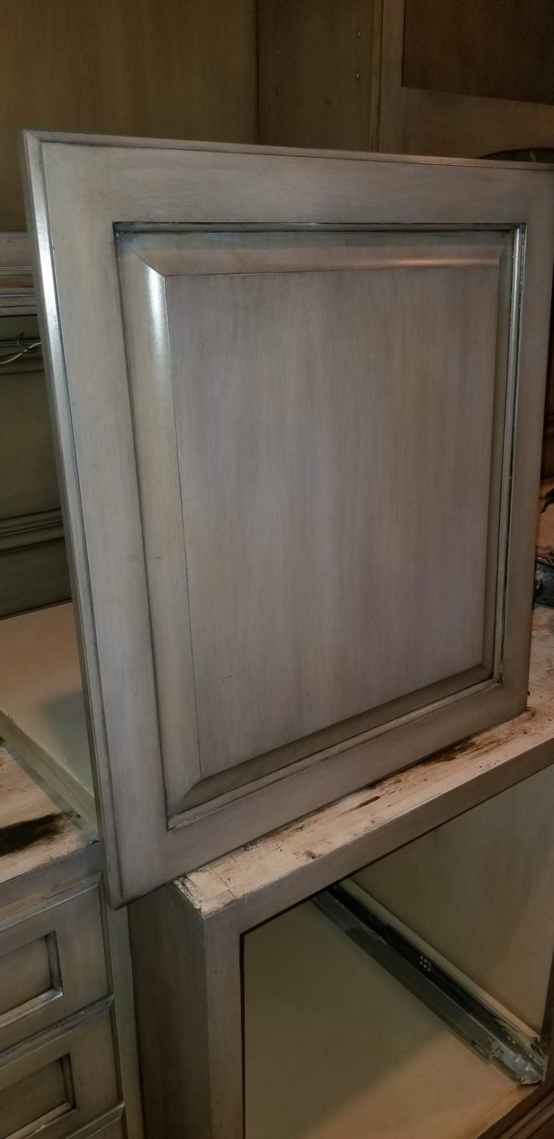 Glazed cabinet finish by Off The Wall