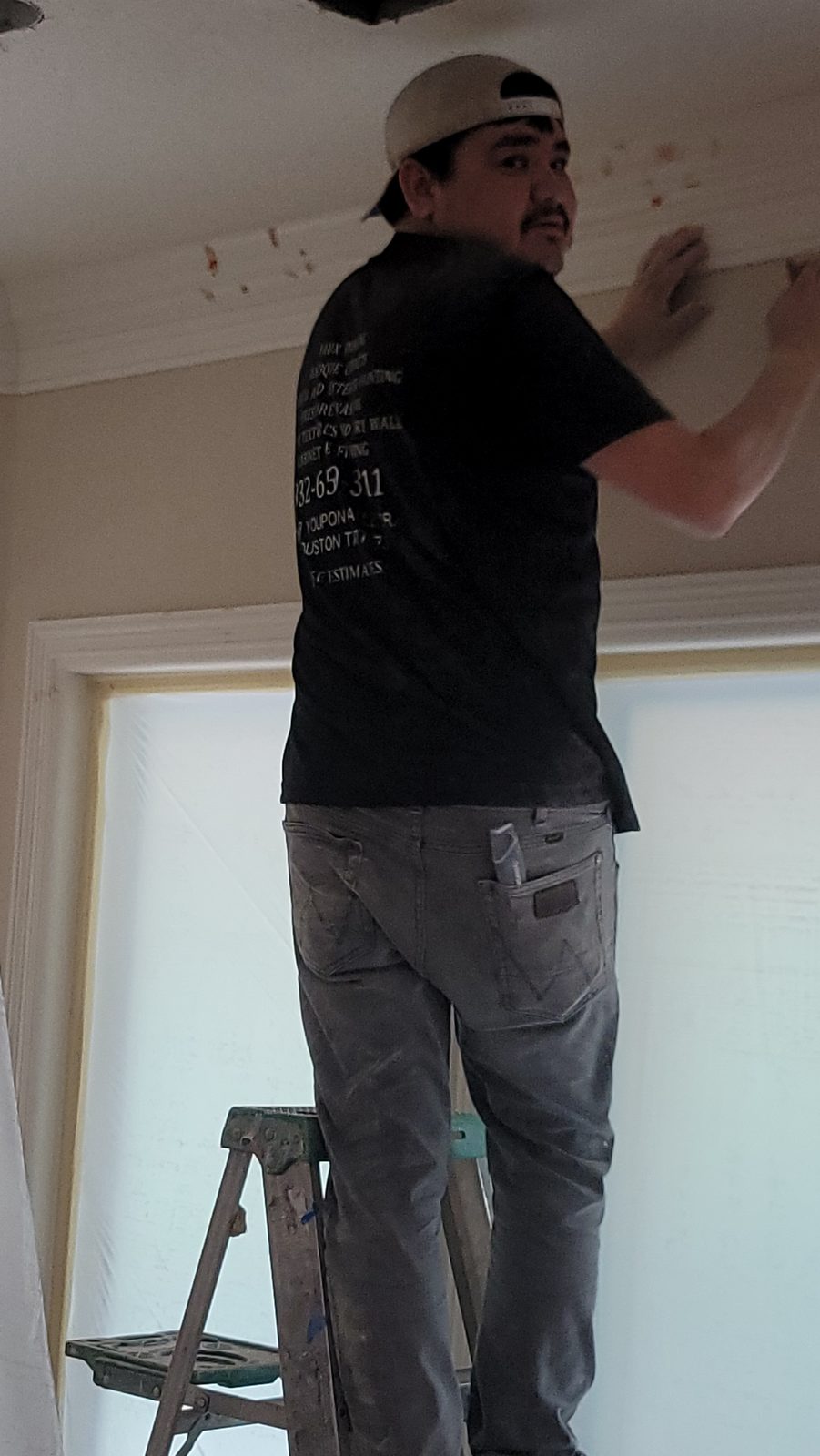 Interior wall texture being applied by Off The Wall